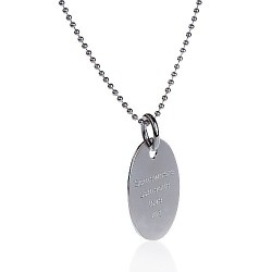 Necklace medal silver oval personalized woman