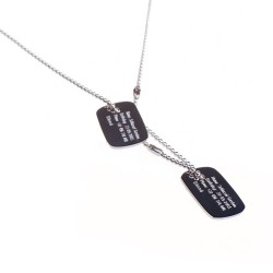 Military necklace child personalized silver plate