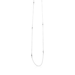 Long necklace silver knots woman