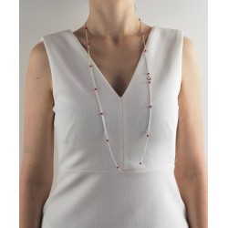 Long coral necklace