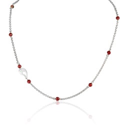 Silver coral necklace woman