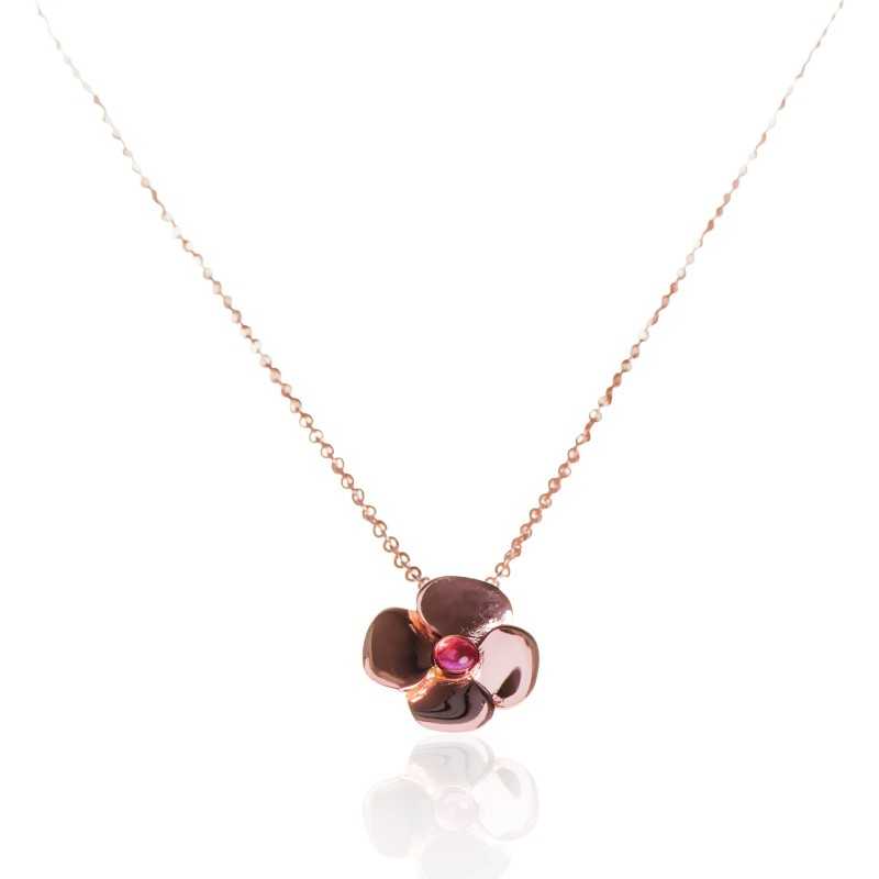 Collier fleur tourmaline