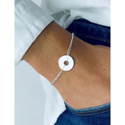 Personalized silver target bracelet woman