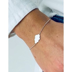 Cloud silver bracelet to engrave woman