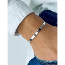 Bangle bracelet personalized silver woman