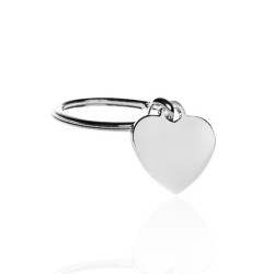 Key ring heart silver personalized woman