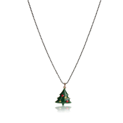 Ketting Kerstboom emaille vrouw