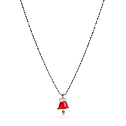 Necklace young girl Christmas bell enamel