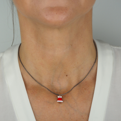 Ketting Kerstklok emaille vrouw