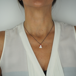 Women's snowman enamel necklace