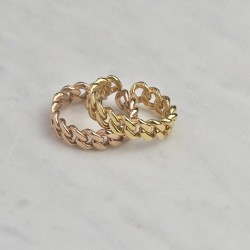 Duo chain ring: Rose gold plated - Solid silver