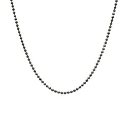 Zoom Necklace ball woman rhodium black solid silver