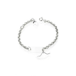 Silver personalized boat bracelet for children