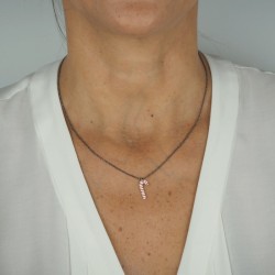 Barley sugar pendant in solid silver woman necklace