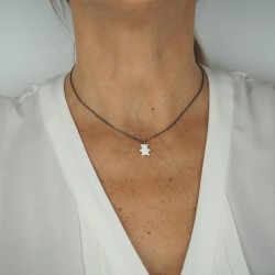 Pendant polar bear enamel woman necklace