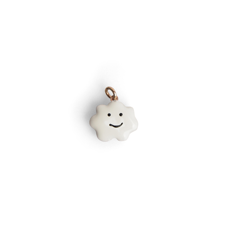 Pendentif nuage émail enfant blanc vermeil 18kt