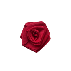 Brooch fabric red flower woman