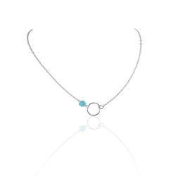 Circle turquoise necklace woman