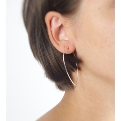 Wire hoop drop earrings