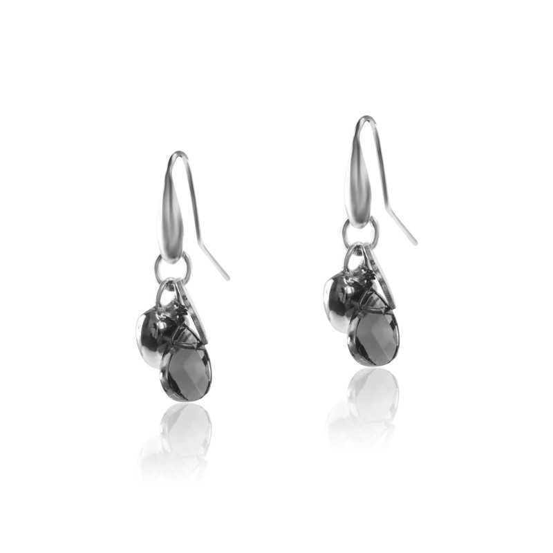 Heart earrings smoky quartz