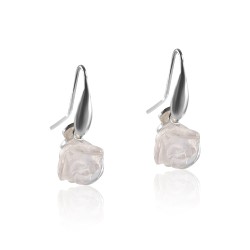 Boucles oreilles roses quartz