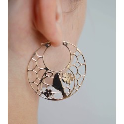 Vermeil bird hoop earrings