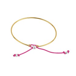 Rigid gold plated bracelet woman